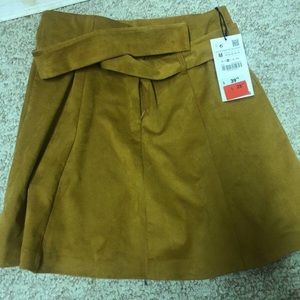 Mustard suede skirt